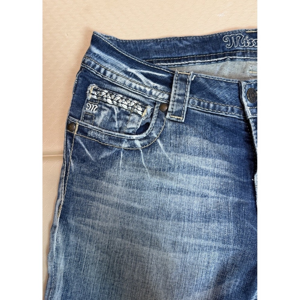 Miss Me Signature Skinny Jeans Women 28 Medium Wash Stretch Embellished Y2K
